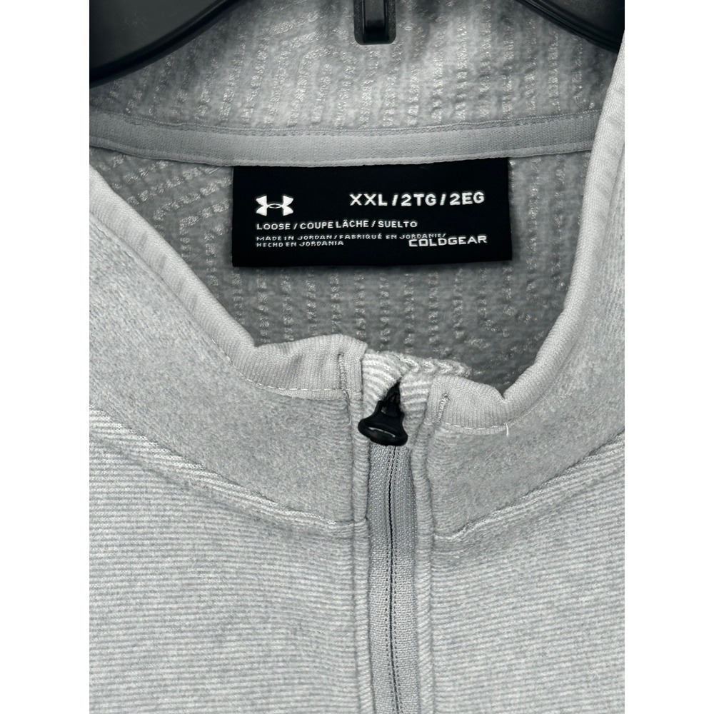 Under Armour ColdGear Mens XXL 2XL Gray 1/4 Zip Pullover Loose Fit Jacket - Picture 4 of 8